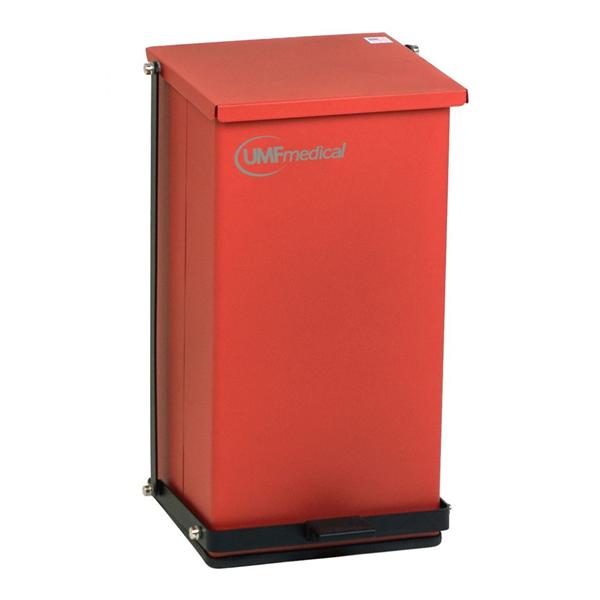 Can Trash Baked Stl 8gal Step-On Pedal Flat Hinge Lid Bg Securing Rd Square Each